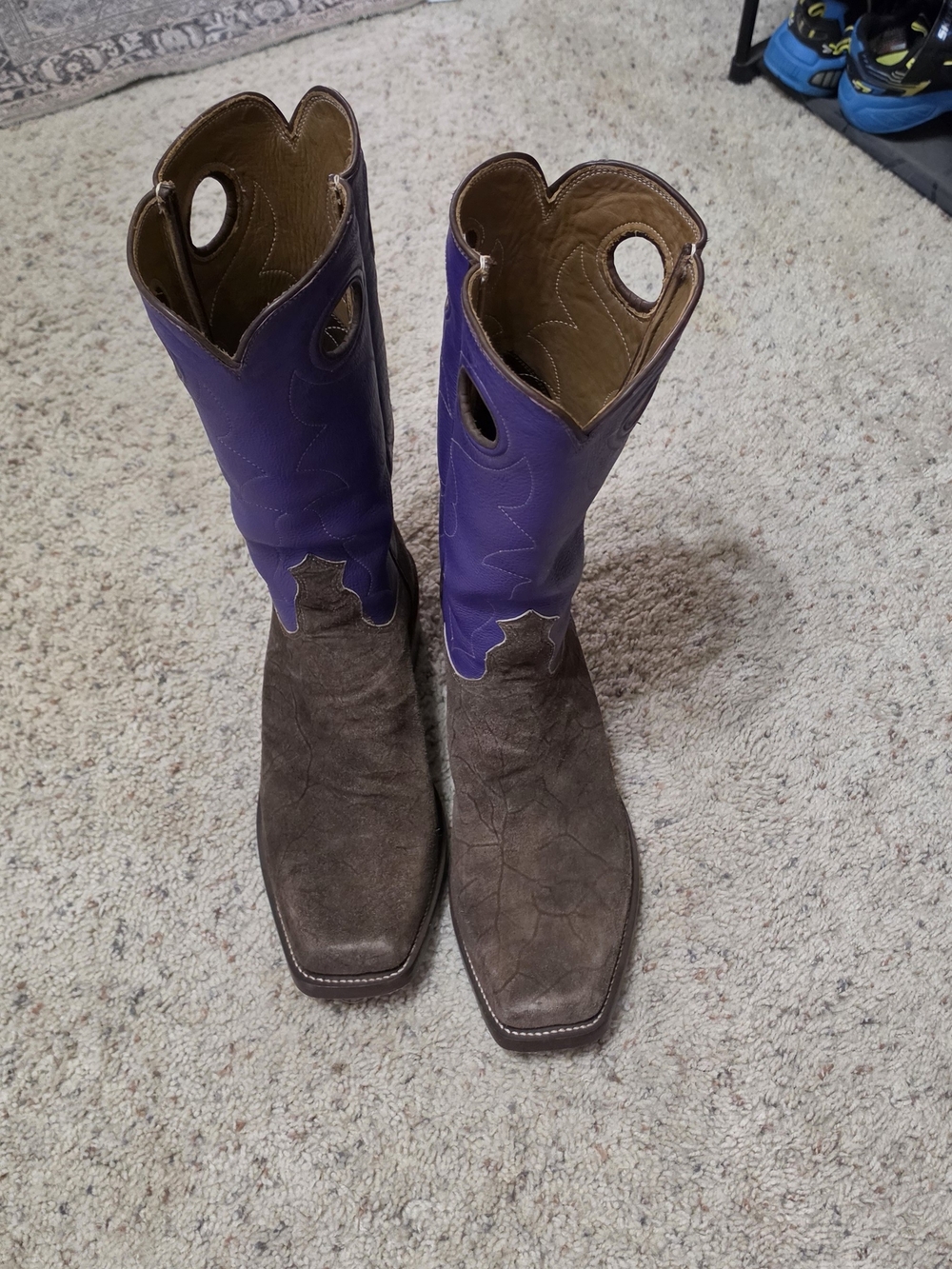 Men's Purple and Brown Western Cowboy Boots